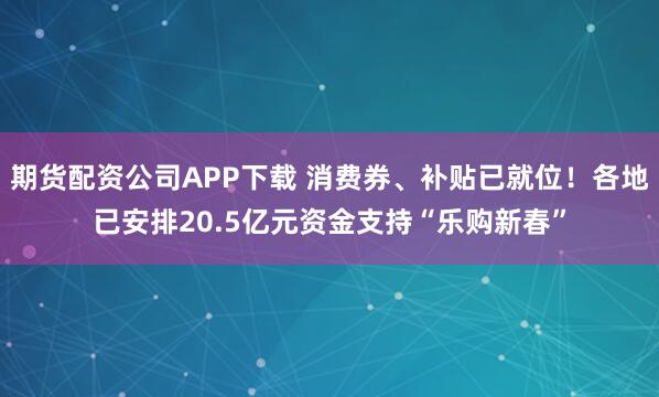 期货配资公司APP下载 消费券、补贴已就位！各地已安排20.5亿元资金支持“乐购新春”